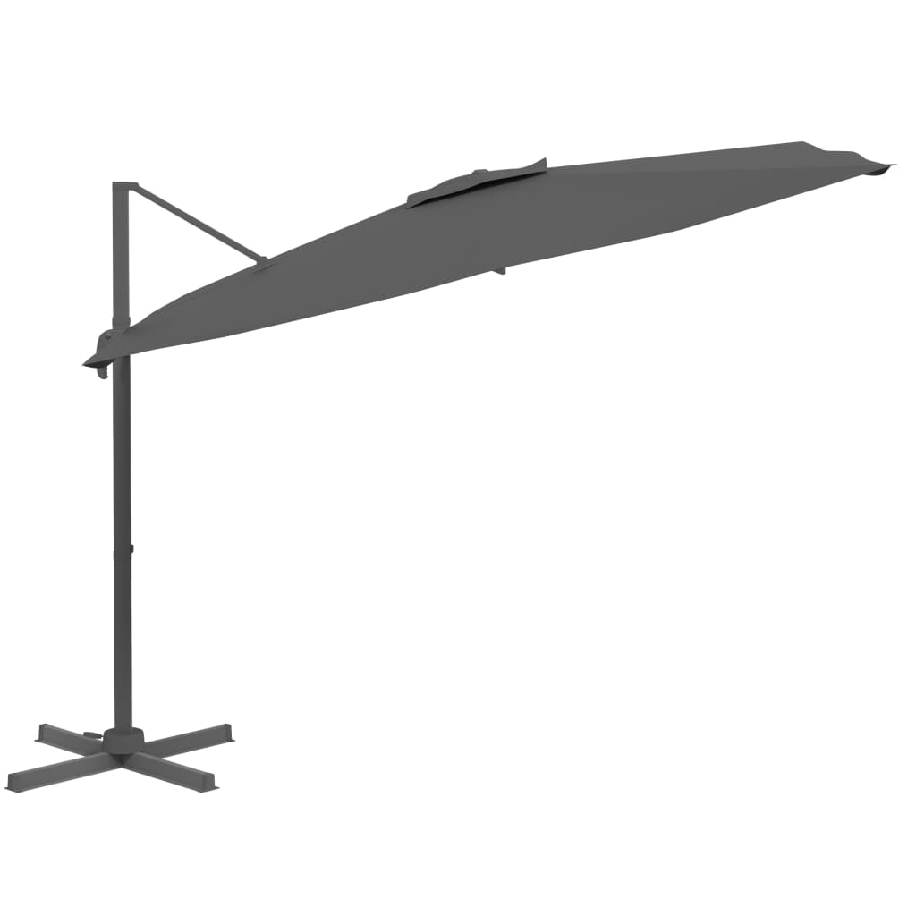Vidaxl Sombrilla Voladiza Con Led Gris Antracita 400x300 Cm_4