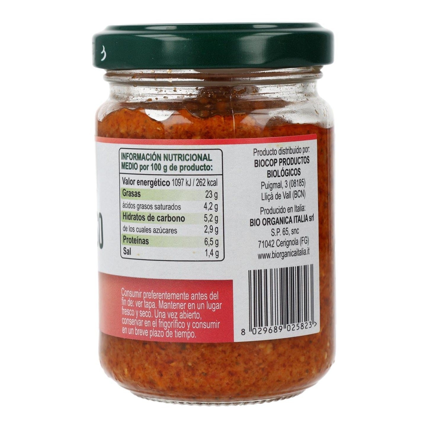 Pesto Rosso com Tomate Seco, Pecorino e Amêndoas Bio Demeter Organica Italia 130 gr