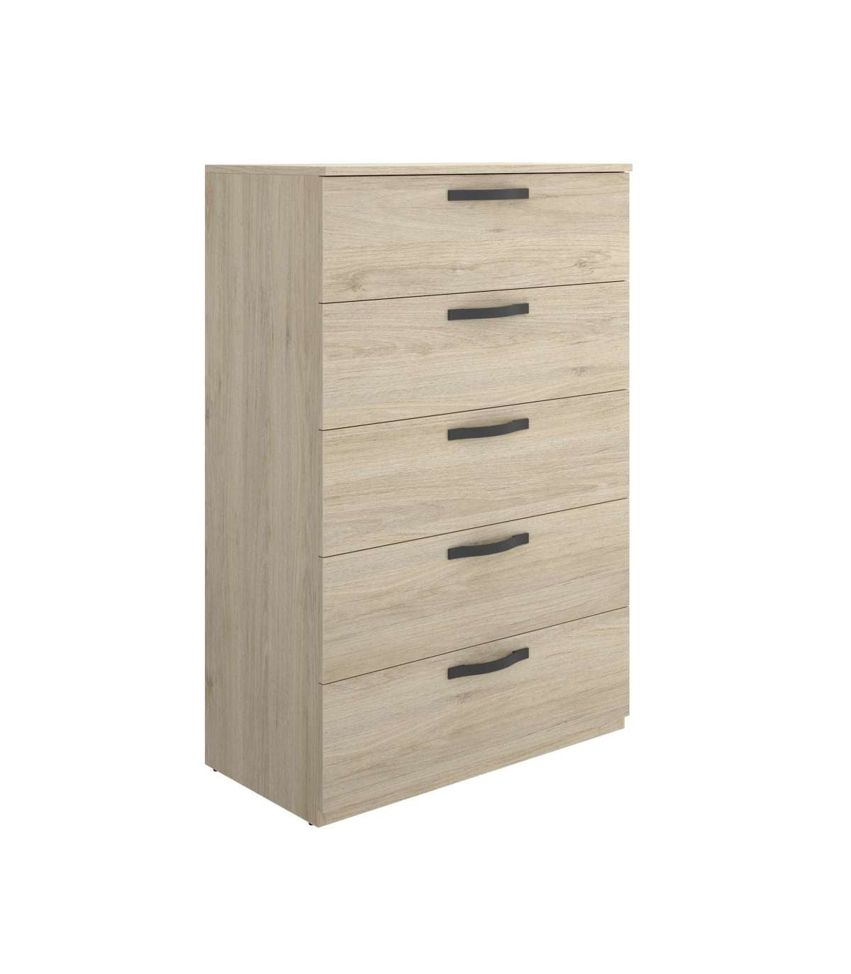 Sinfonier 5 Cajones Jaen, Para Dormitorio Acabado Natural , Medidas: 70.4 Cm (ancho) X 44.7 Cm (fondo) 117 Cm (alto)._5