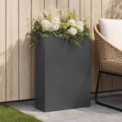 Macetero De Jardín Negro 40 X 20 X 75 Cm Acero Laminado En Frío_1