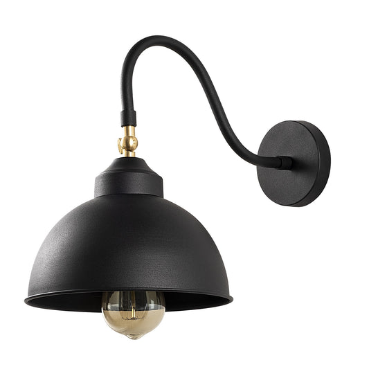 Aplique De Pared, Hierro , Negro, 21x32x28, Casquillo E 27 Max 40 W_0
