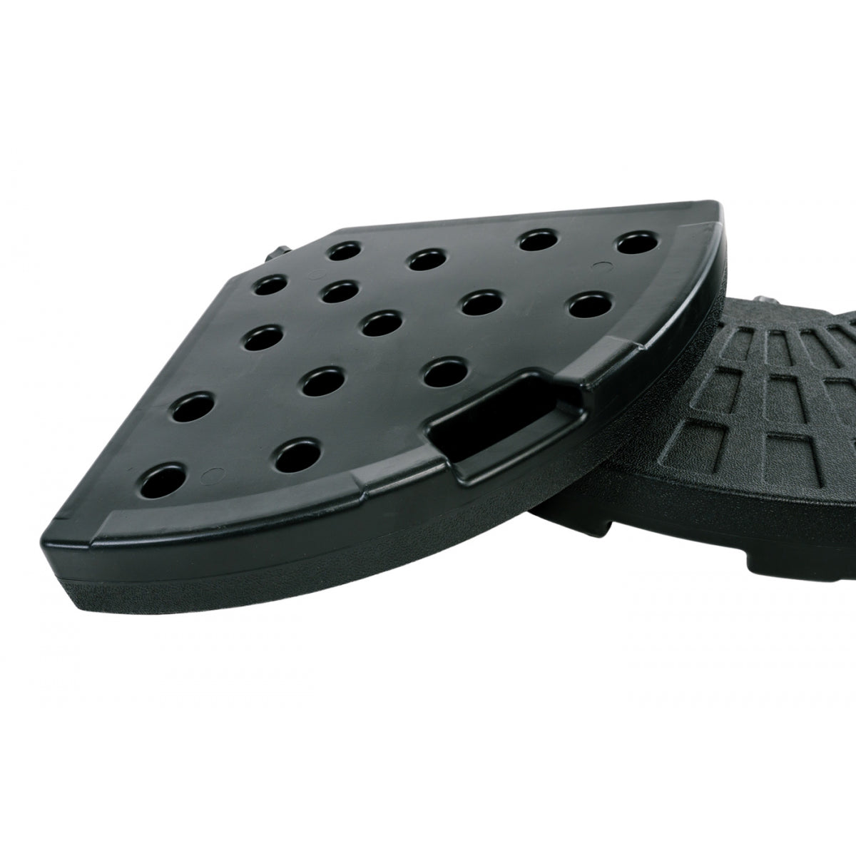 Pie De Sombrilla Juego De 4 Almohadillas Estabilizadoras De Plástico 13l Mango De Metal Relleno De Agua 52 L O 66 Kg Negro - Mobiliario De Jardín_2