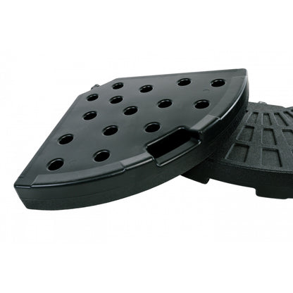 Pie De Sombrilla Juego De 4 Almohadillas Estabilizadoras De Plástico 13l Mango De Metal Relleno De Agua 52 L O 66 Kg Negro - Mobiliario De Jardín_2