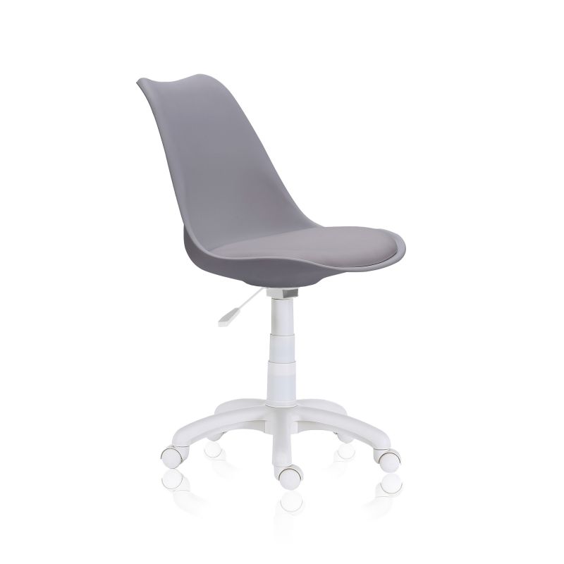 Silla De Escritorio Lina Pvc, Gris, 60 X 79-89 X 60_0