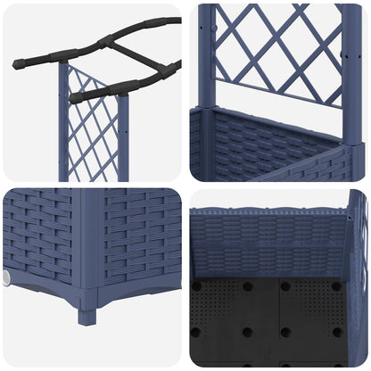 Cama Elevada Con Trellis Y Techo Gris 164 X 40 X 138 Cm Pp_5