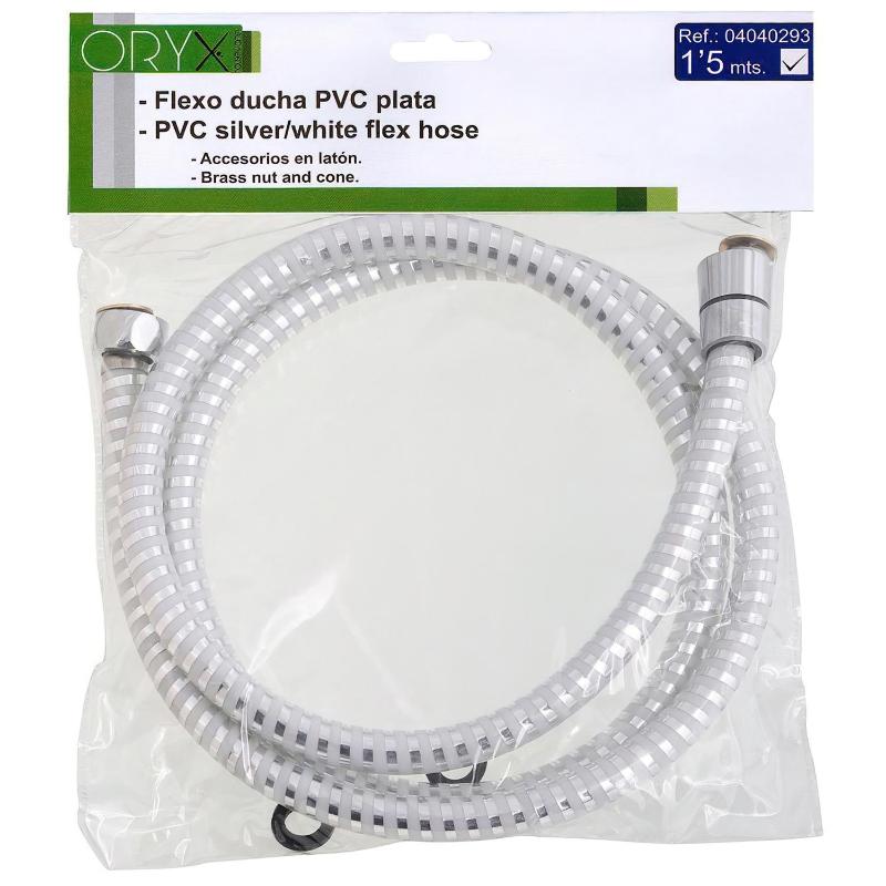 Flexo Ducha Pvc Blanco/plata 1,50 Metros_1