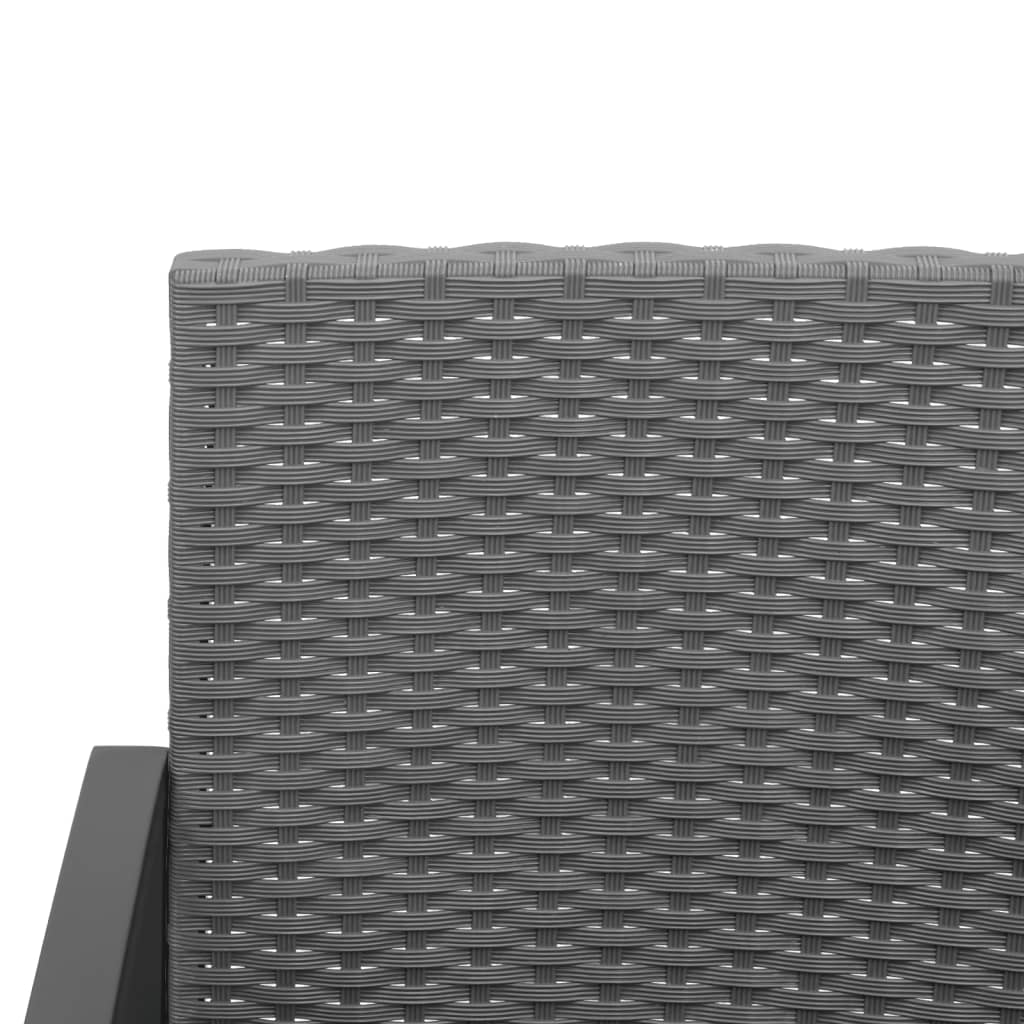 Vidaxl Banco Jardín 3 Plazas Cojines Pp Aspecto De Ratán Gris Oscuro_5
