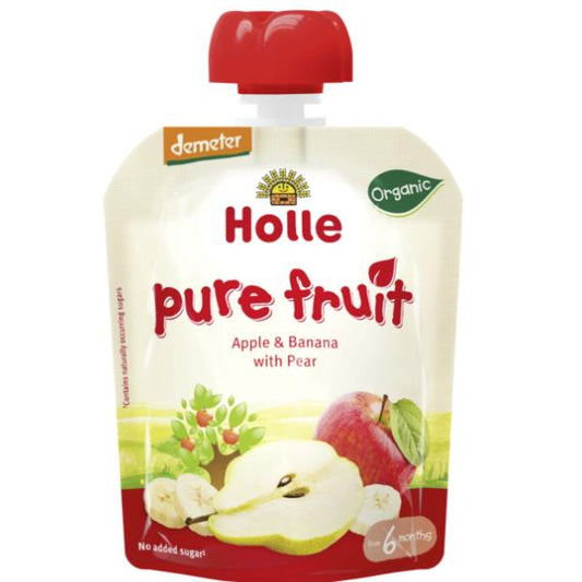 Smoothie biológico de maçã, banana e pêra Holle 100g