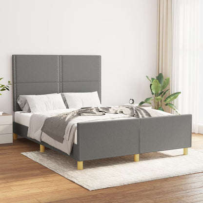 Estructura De Cama Con Cabecero De Tela Gris Oscuro 140x200 Cm / Vetonek_3