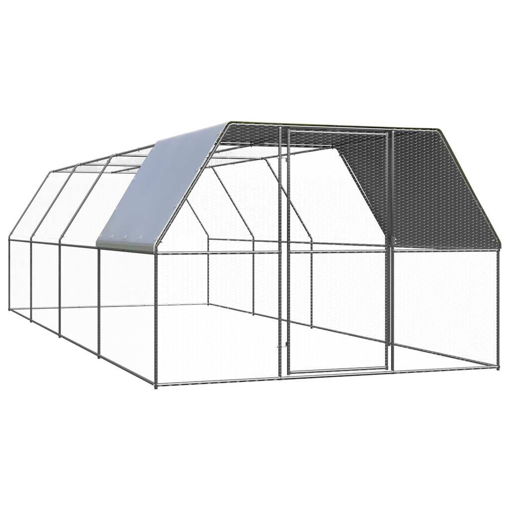 Vidaxl Jaula Gallinero De Acero Galvanizado 3x8x2 M_0
