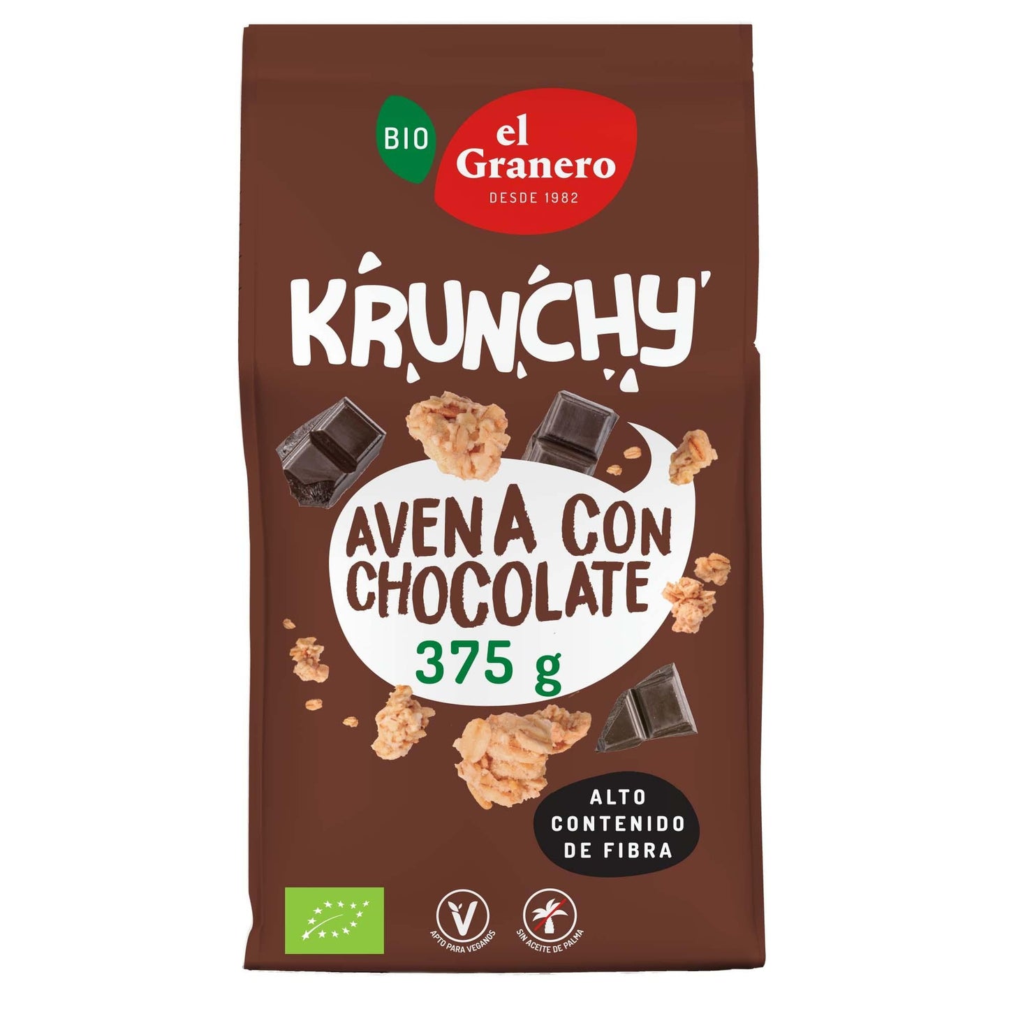 El Granero Muesly Orgânico de Aveia e Chocolate Krunchy 375g