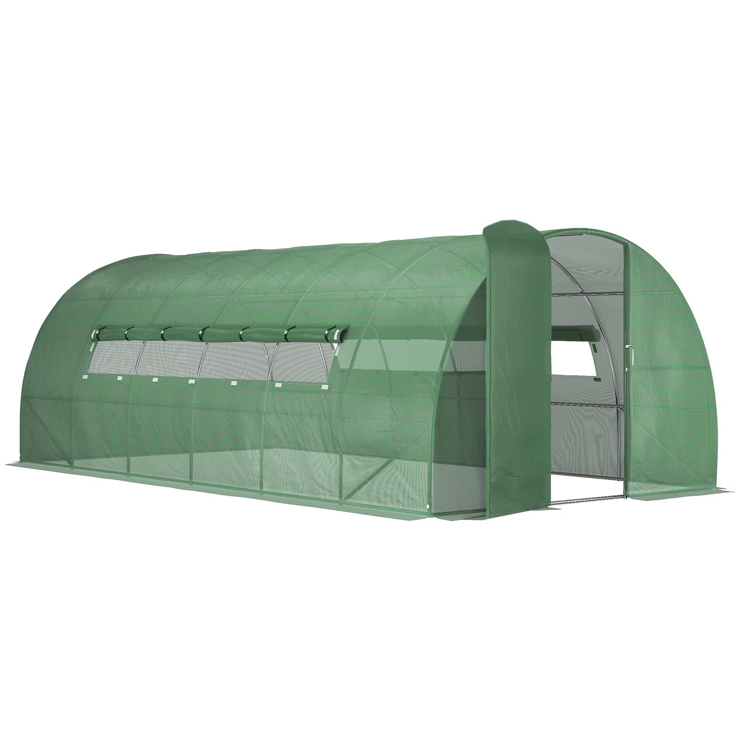 Outsunny Invernadero De Túnel 6x3x2m Con Puerta Y Ventanas Para Cultivos Plantas_0