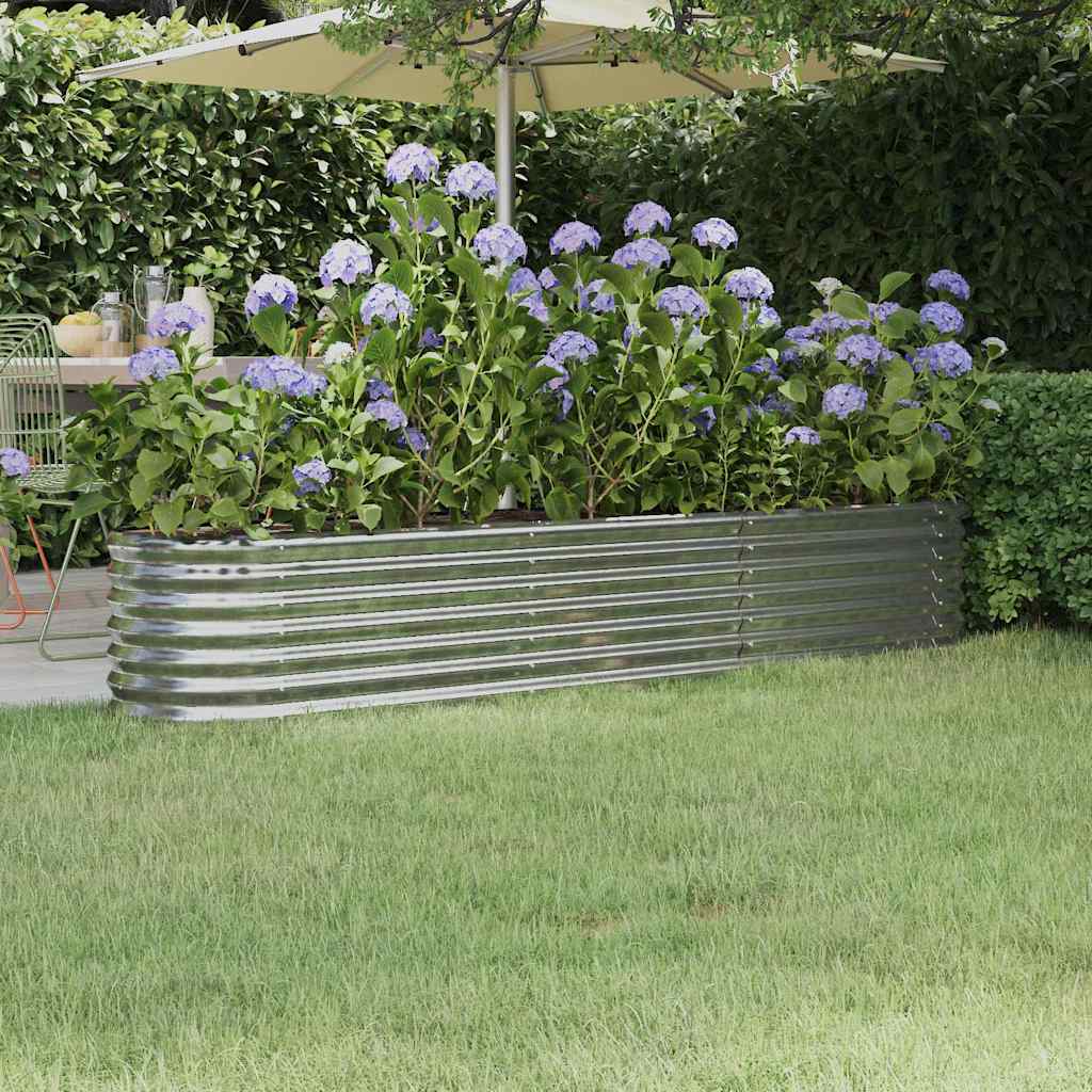 Jardinera Arriate Acero Galvanizado Plata 224x40x36 Cm_1