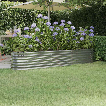 Jardinera Arriate Acero Galvanizado Plata 224x40x36 Cm_1