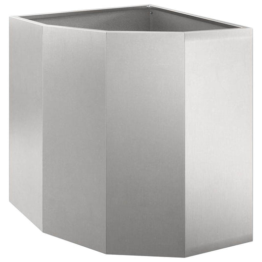 Macetero De Esquina Plateado 45 X 45 X 50 Cm Acero Inoxidable_0