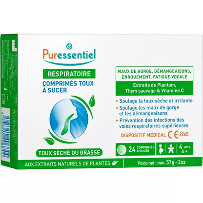 Respiratorio Comprimidos para la Tos para chupar PURESSENTIEL 24 uds