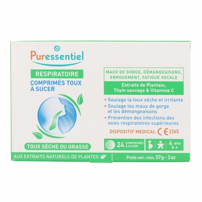 Respiratorio Comprimidos para la Tos para chupar PURESSENTIEL 24 uds