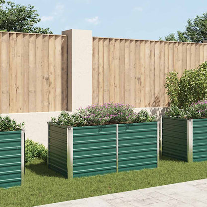 Jardinera Elevada De Acero Galvanizado Verde 160x80x77cm_1