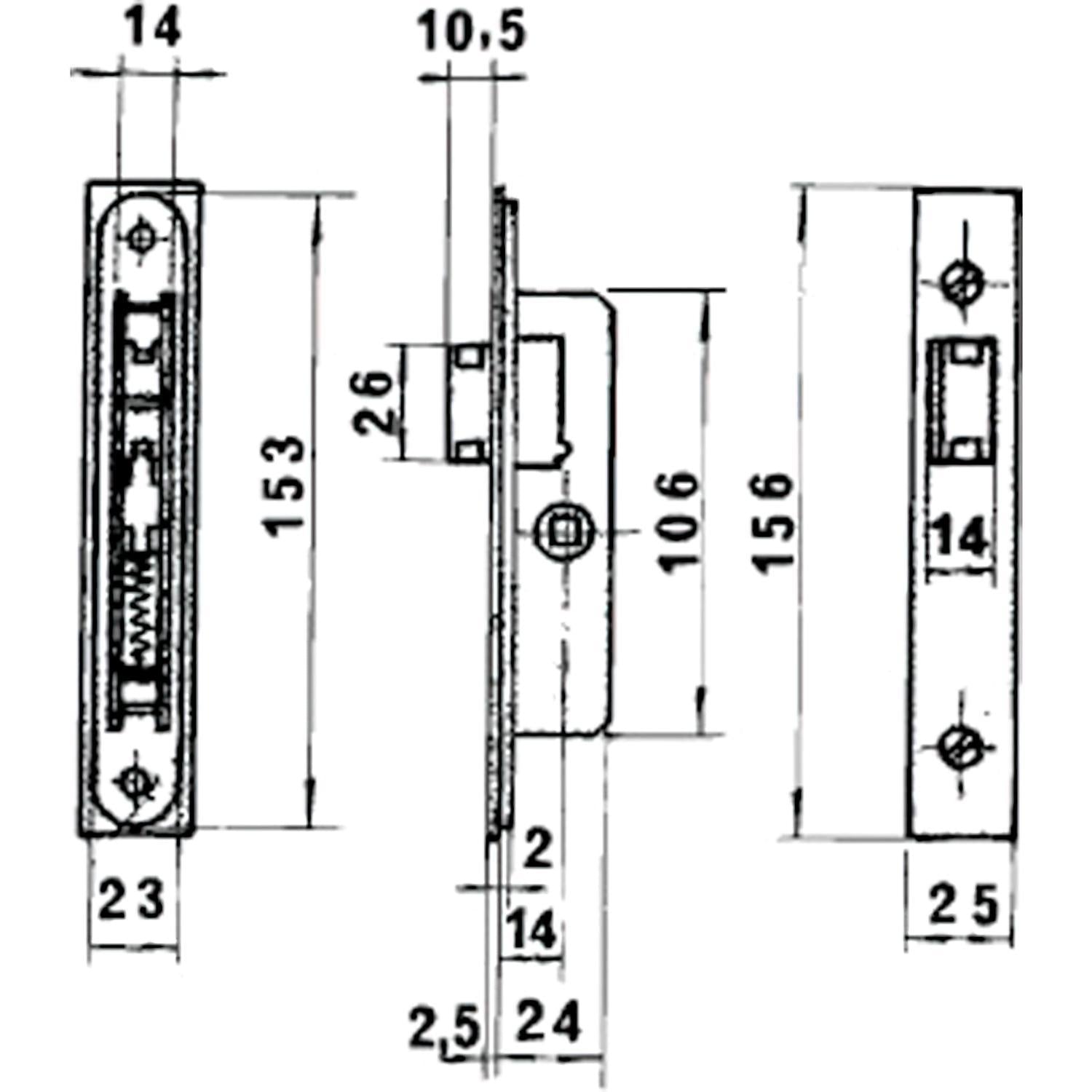 Cerradura Lince 5553 Aluminio   14 Mm.