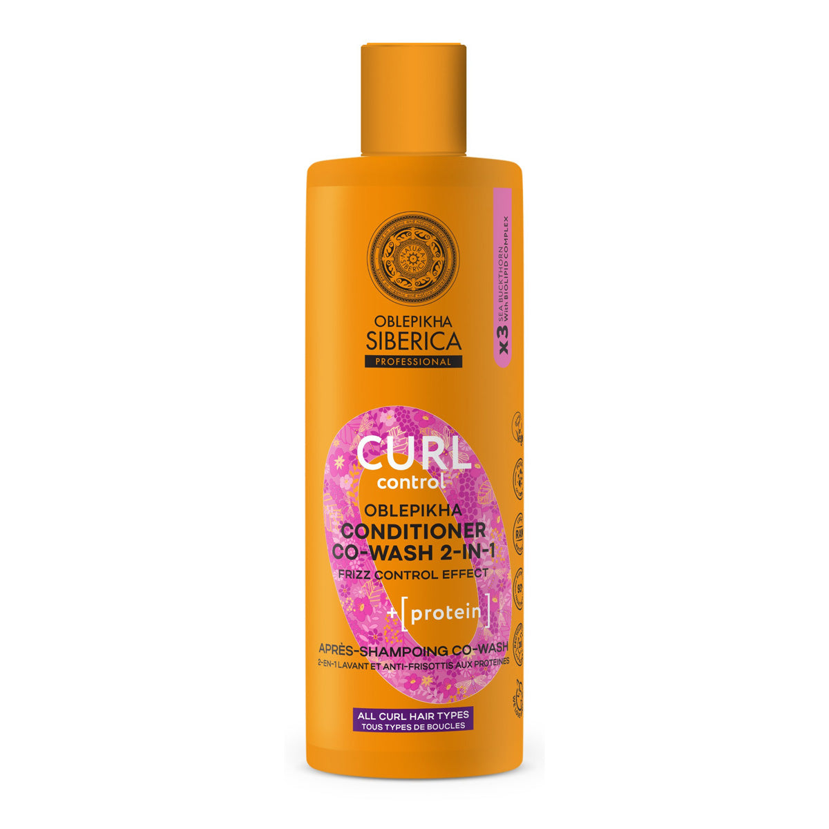 Condicionador co-wash 2 em 1 com proteínas "CURL CONTROL", Natura Siberica, 400 ml