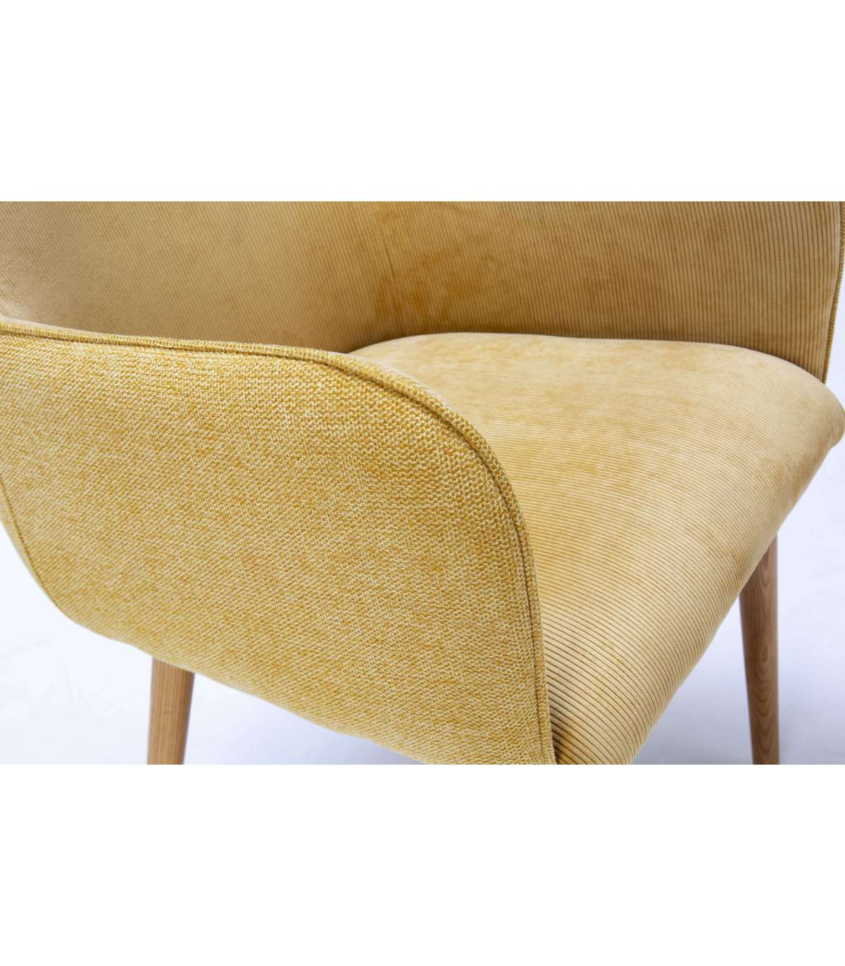 Pack De 2 Sillones Para Comedor Javier Tapizado Textil Pana Mostaza, 89cm(alto) 54cm(ancho) 63cm(fondo)_3