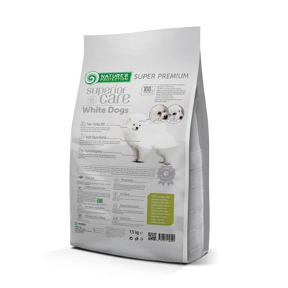 White Dog 1,5 kg Nature's Protection Junior Dog Food com peixe branco