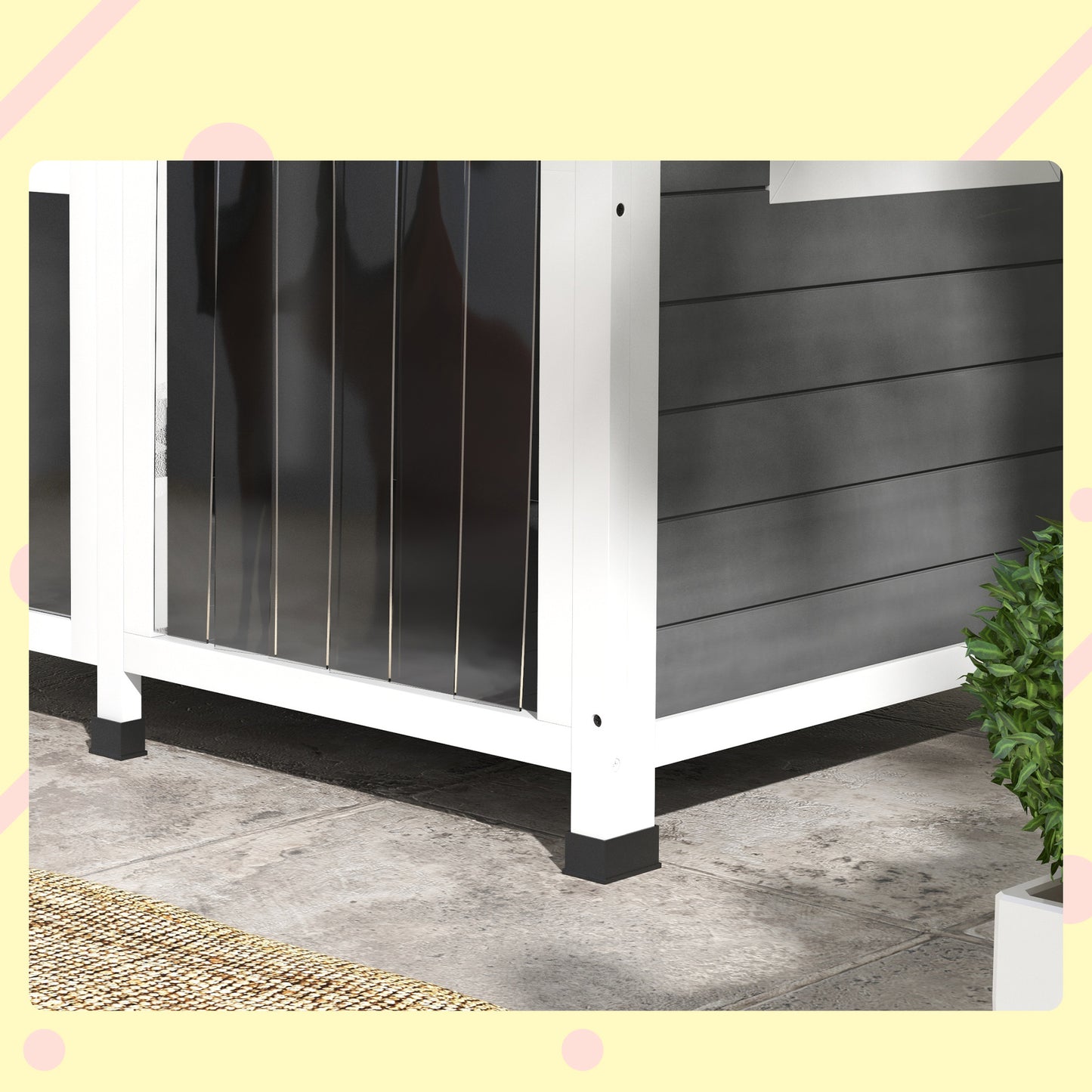 Pawhut Caseta Para Perros De Madera 101x66,5x70,5 Cm Con Techo Abatible Gris_5
