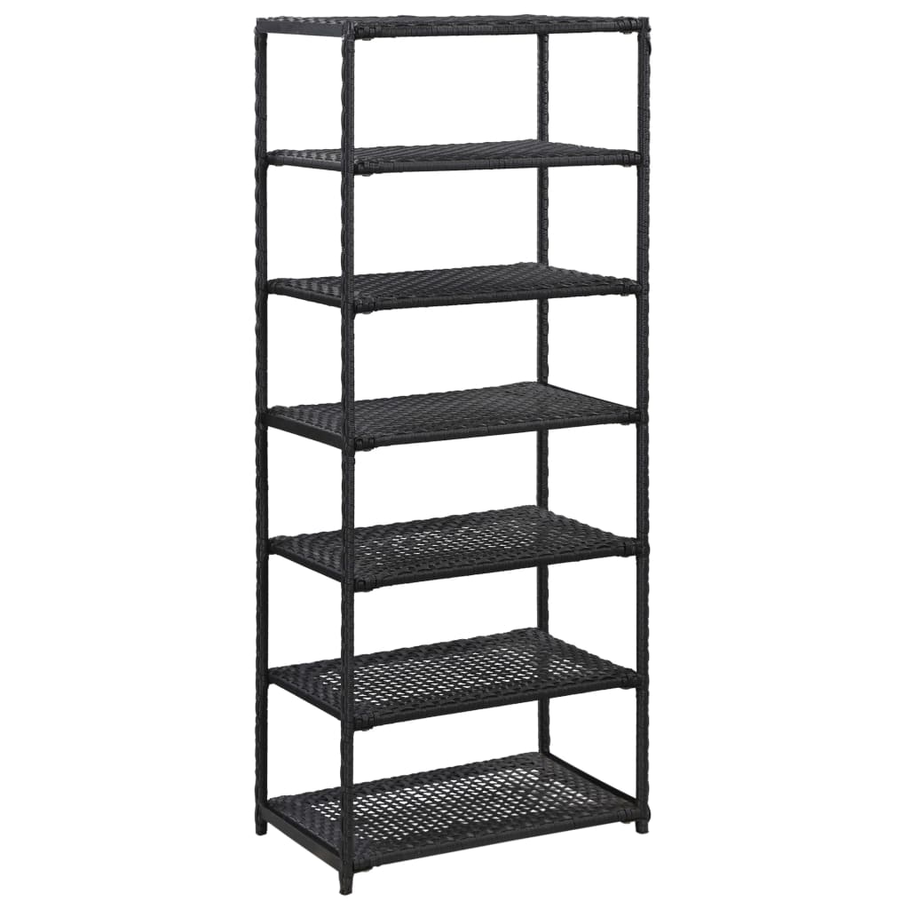 Vidaxl Estantería Para Zapatos De Ratán Sintético Negro 50x30x120 Cm_0