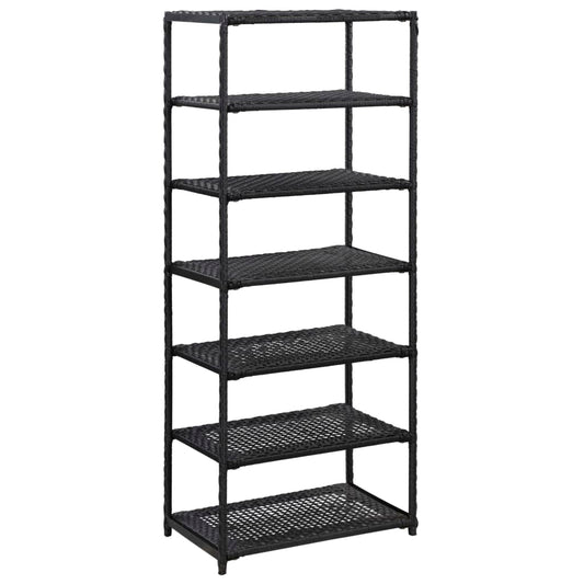 Vidaxl Estantería Para Zapatos De Ratán Sintético Negro 50x30x120 Cm_0