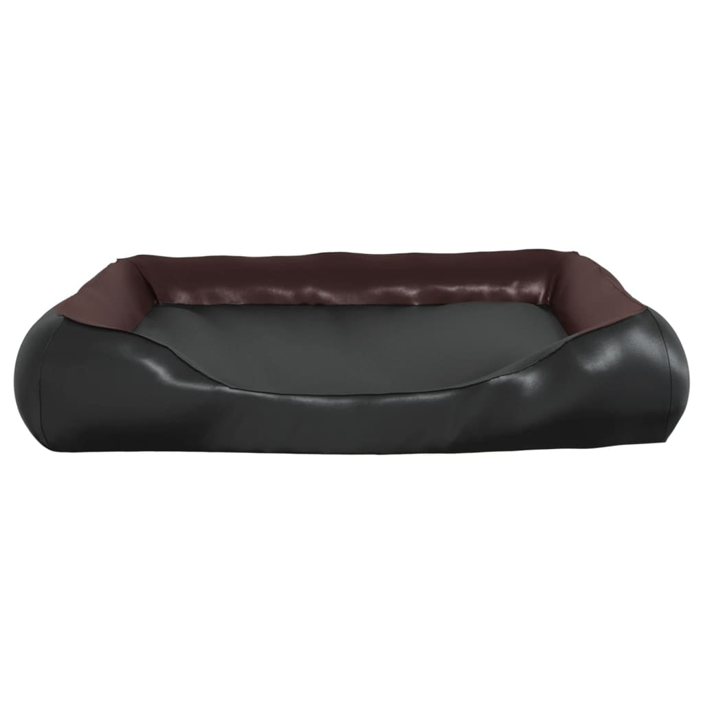 Vidaxl Cama Para Perros De Cuero Sintético Negro Y Marrón 105x80x25 Cm_3