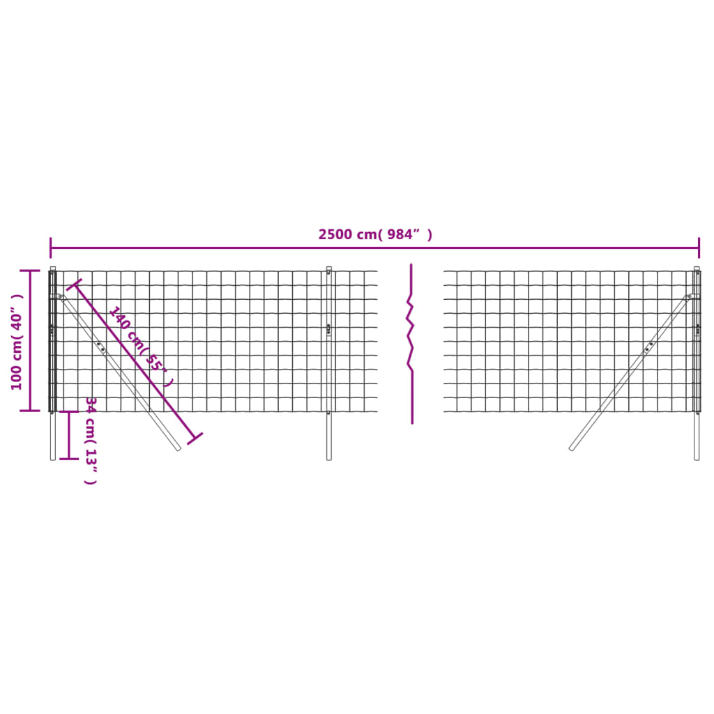 Cerca De Alambre De Acero Galvanizado Verde 1x25 M / Vetonek_0