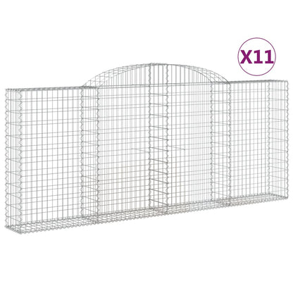 Cestas Gaviones 11 Uds Forma De Arco Hierro 300x30x120/140 Cm_0