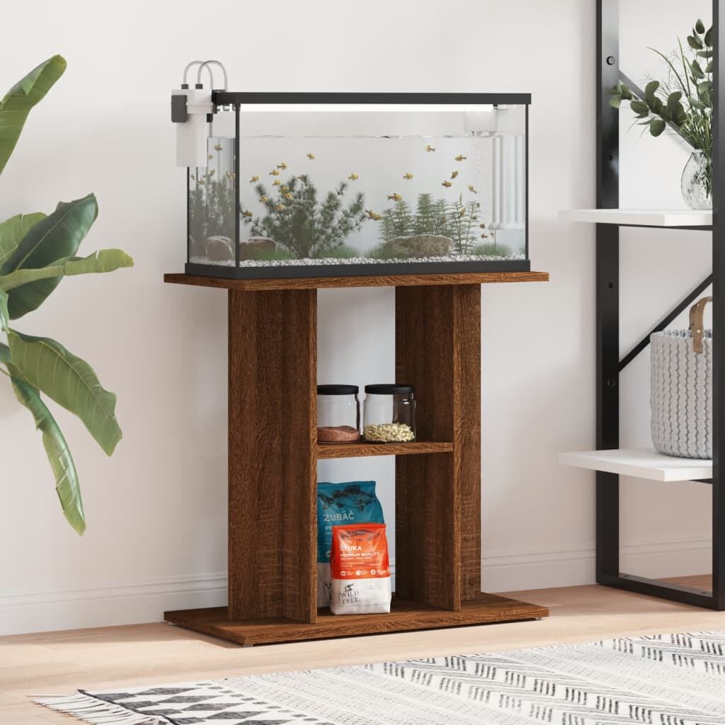 Vidaxl Soporte Para Acuario Madera Ingeniería Roble Marrón 60x30x60 Cm_1