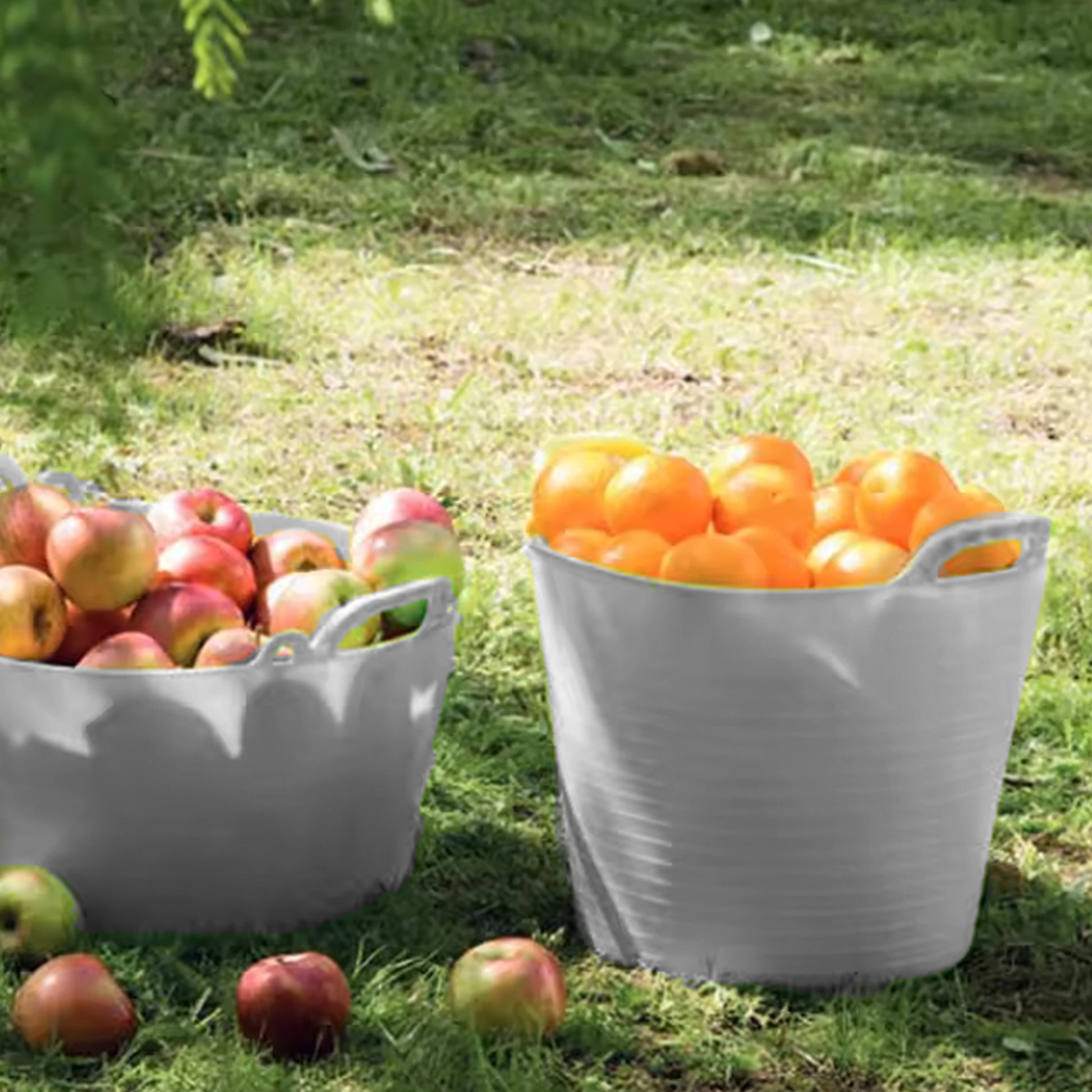 Pack 10 Capazo De Plástico Flexible Para Uso Alimentario. Asa Reforzada (blanco, 42l). Sin Bpas. Restaurantes, Vendimia_5