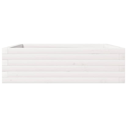 Jardinera De Madera Maciza De Pino Blanca 80x80x23 Cm_5