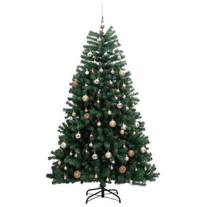Vidaxl Árbol De Navidad Artificial Con Bisagras 150 Led Y Bolas 150 Cm_3