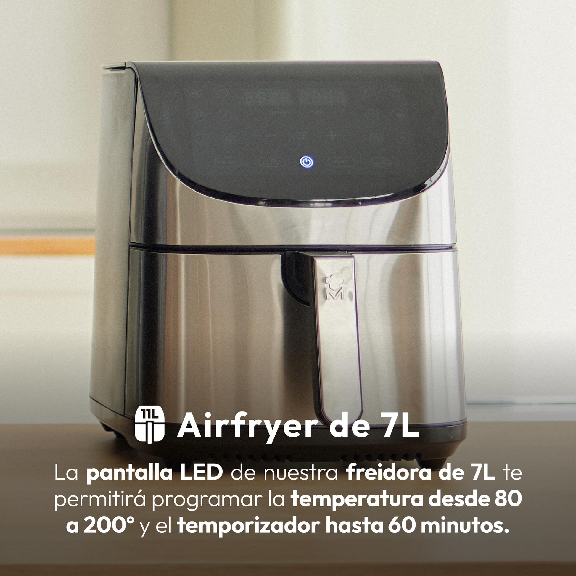 Freidora De Aire 7l 1800w Masterpro Rocket 700 Con 12 Programas Y Pantalla Led Táctil_1