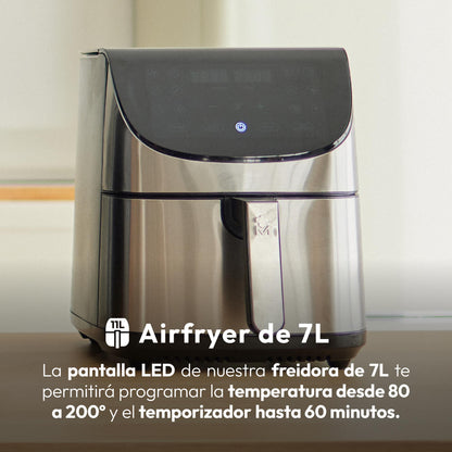 Freidora De Aire 7l 1800w Masterpro Rocket 700 Con 12 Programas Y Pantalla Led Táctil_1