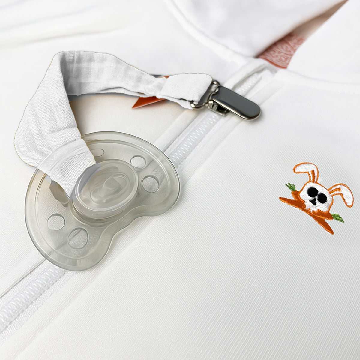 Clip Para Chupete Blanco De Algodón Orgánico_2