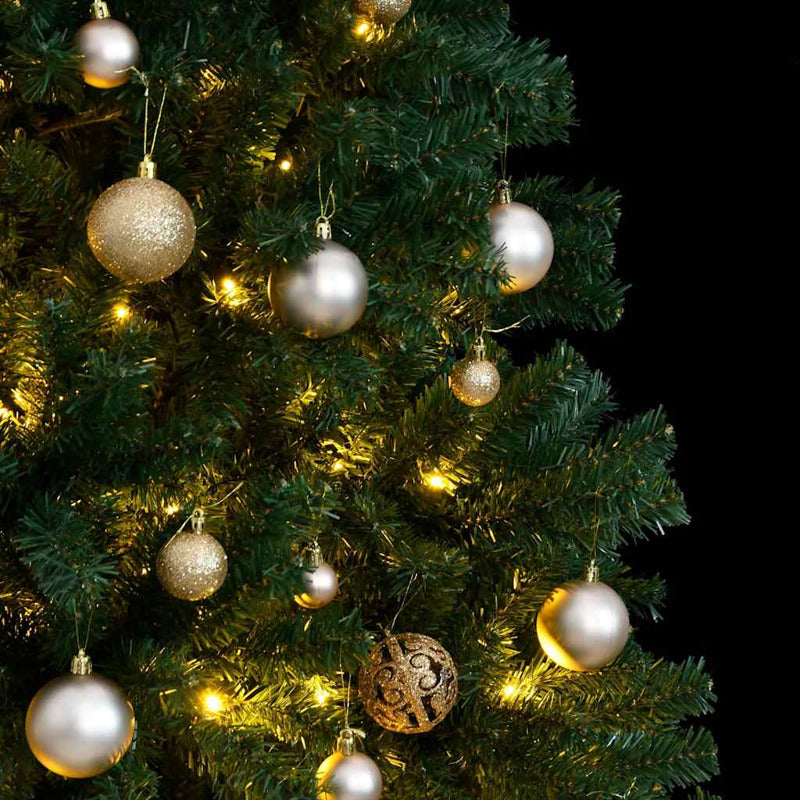 Vidaxl Árbol De Navidad Artificial Con Bisagras 150 Led Y Bolas 150 Cm_1