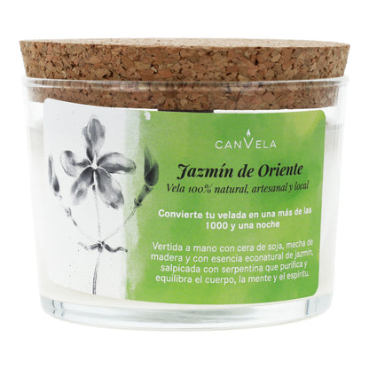 Vela vaso perfumada 100% Cera de Soja Jazmín de Oriente CanVela