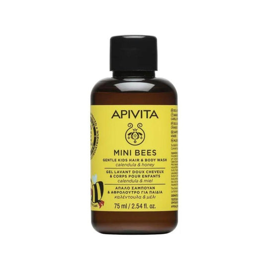 Gel champô suave para crianças com calêndula e mel tamanho viagem, APIVITA 75 ml
