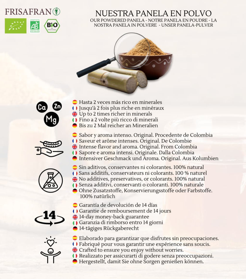 Panela Pulverizada Ecológica - Calidad Y Sabor | Frisafran 200 G_3