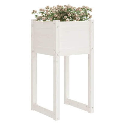 Jardinera 2 Unidades Madera Maciza De Pino Blanco 40x40x81 Cm_2