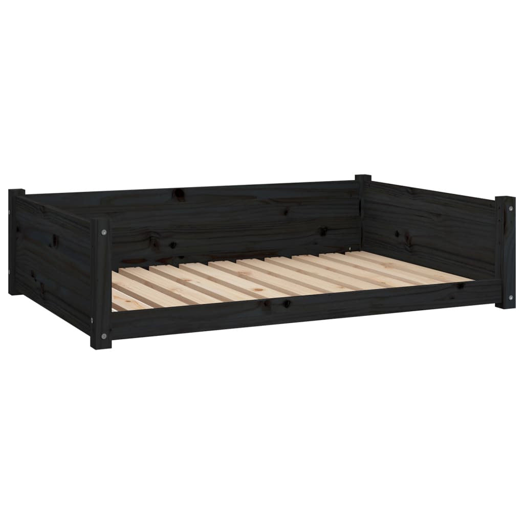 Vidaxl Cama Para Perros Madera Maciza De Pino Negro 105,5x75,5x28 Cm_0