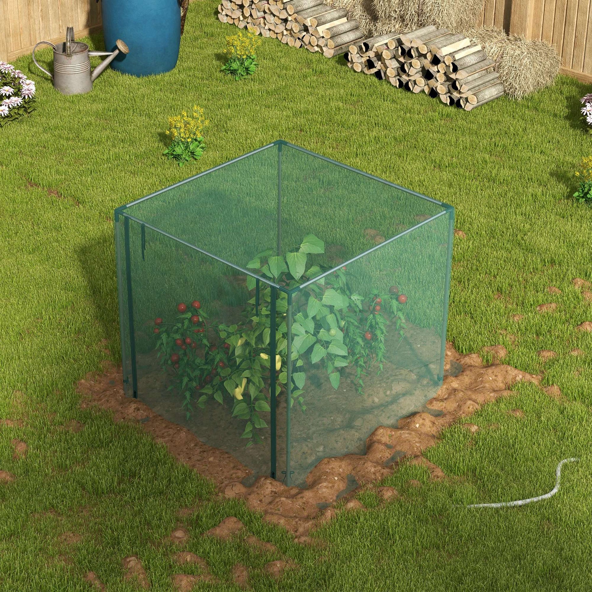 Outsunny Jaula De Cultivo Con Soportes De Acero Y Puerta 120x120x110 Cm Verde_3