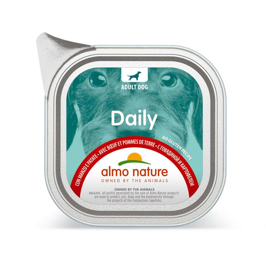 32ux100gr Tarrina De Paté Almo Para Perro Daily Buey Y Patata_0