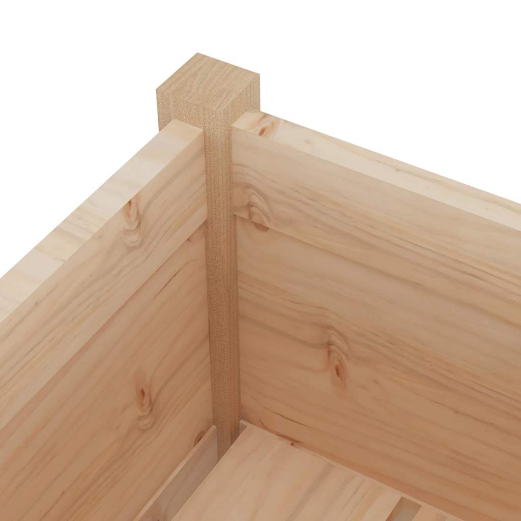 Jardinera De Madera Maciza De Pino 31x31x70 Cm_4