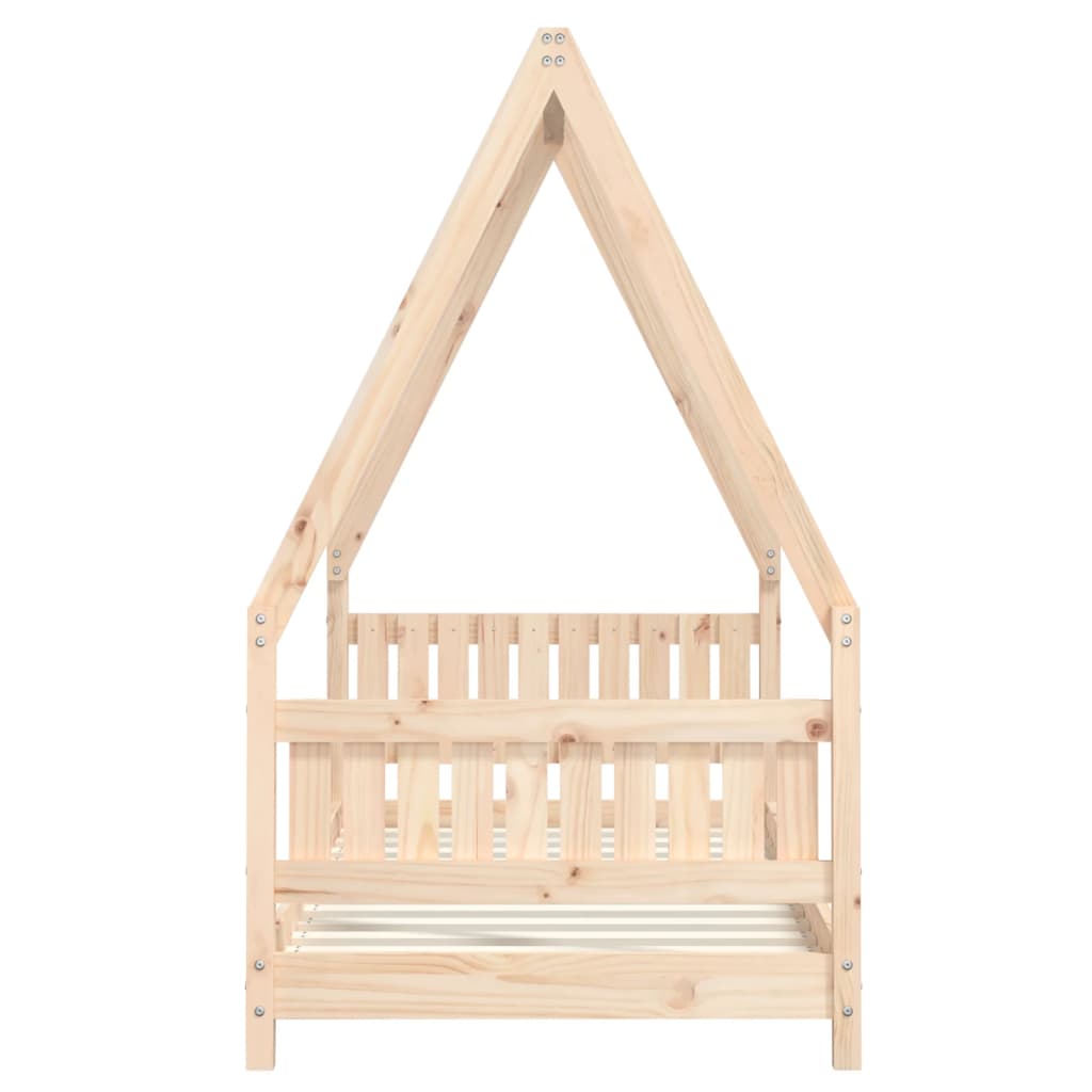 Estructura De Cama Para Niños Madera Maciza De Pino 80x160 Cm / Vetonek_1