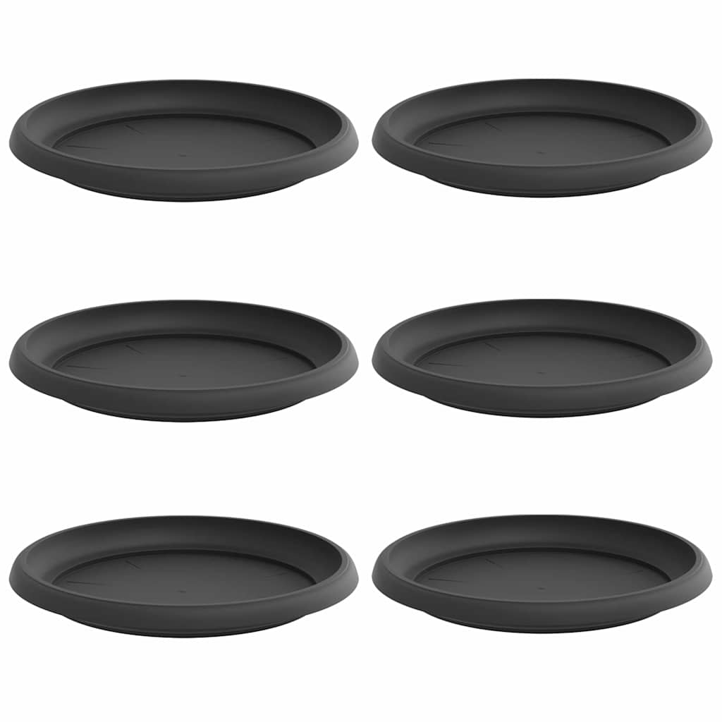 Bandeja Redonda Para Flores 6 Uds. Negro Ø 21,5 X 2,5 Cm_0